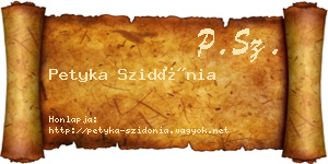 Petyka Szidónia névjegykártya